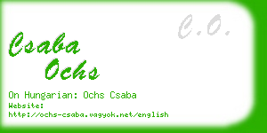 csaba ochs business card